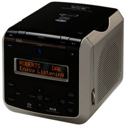 ROBERTS SOUND 38 DAB/FM/CD Clock Radio, Black/Silver